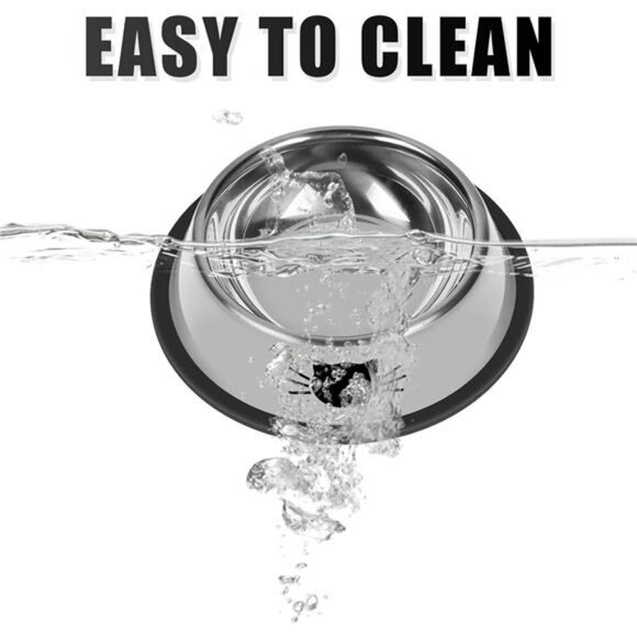 2 Pcs Non-Slip Stainless Steel Small Cat Food Bowls - Unbreakable, 7 Oz, - Picture 4 of 6